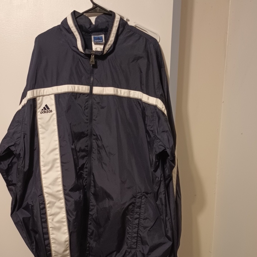 Adidas Big Mens Windbreaker 2xlt, Navy Blue